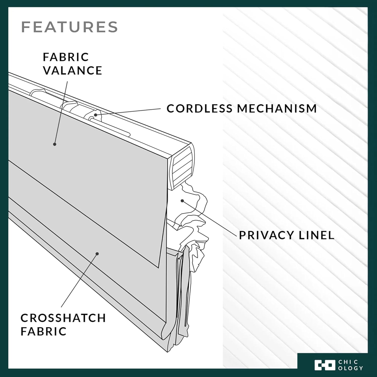 CHICOLOGY Roman Shades for Windows , Window Treatments , Roman Shades , Roman Window Shades , Room Darkening Shades , Window Shades , 34"W X 64"H , Belgian Flax (Privacy & Light Filtering)